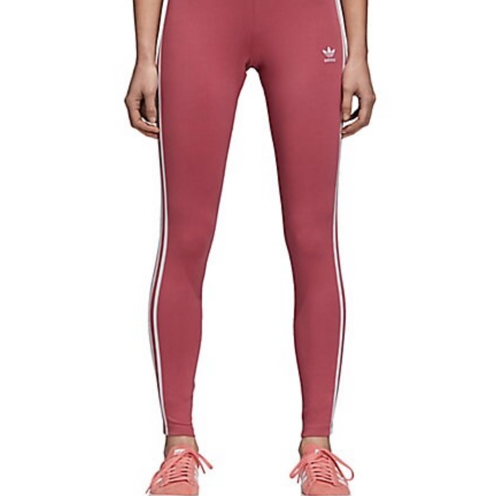 AdidasOriginals Mid-Rise Three-Stripes Leggings
Large
Pink